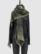 Fissore Bi-Color Cashmere Scarf in Olive/Charcoal