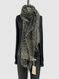 Fissore Bi-Color Cashmere Scarf in Olive/Charcoal