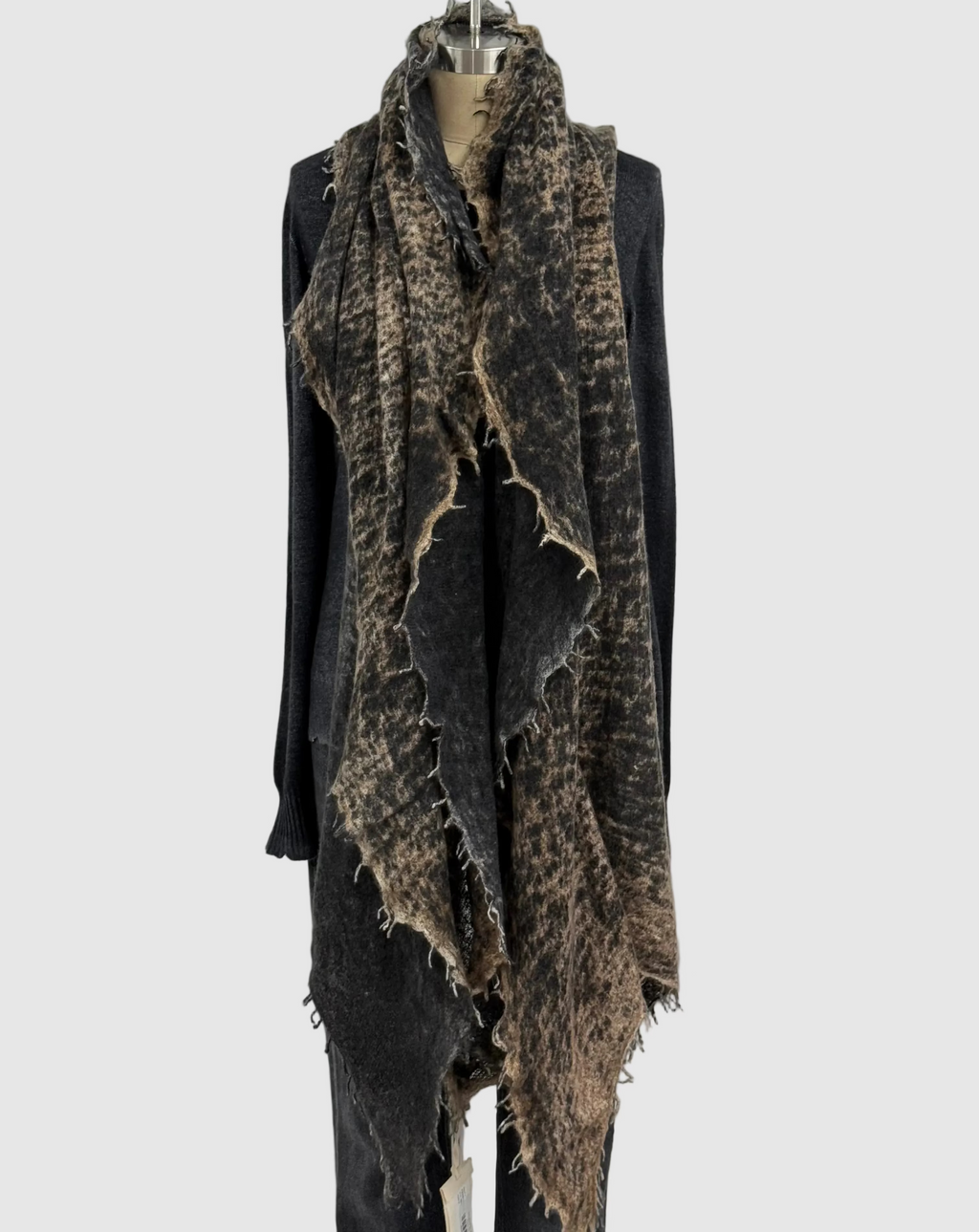Fissore Bi-Color Cashmere Scarf in Sand/Black