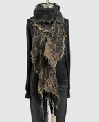 Fissore Bi-Color Cashmere Scarf in Sand/Black