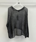 Avant Toi Brushed Effect V-Neck Cashmere Silk Pullover in N/Nero