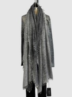 Avant Toi Stardust Laminated Effect Cashmere Stola in Husky