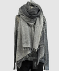 Avant Toi Stardust Laminated Effect Cashmere Stola in Husky