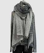 Avant Toi Stardust Laminated Effect Cashmere Stola in Husky