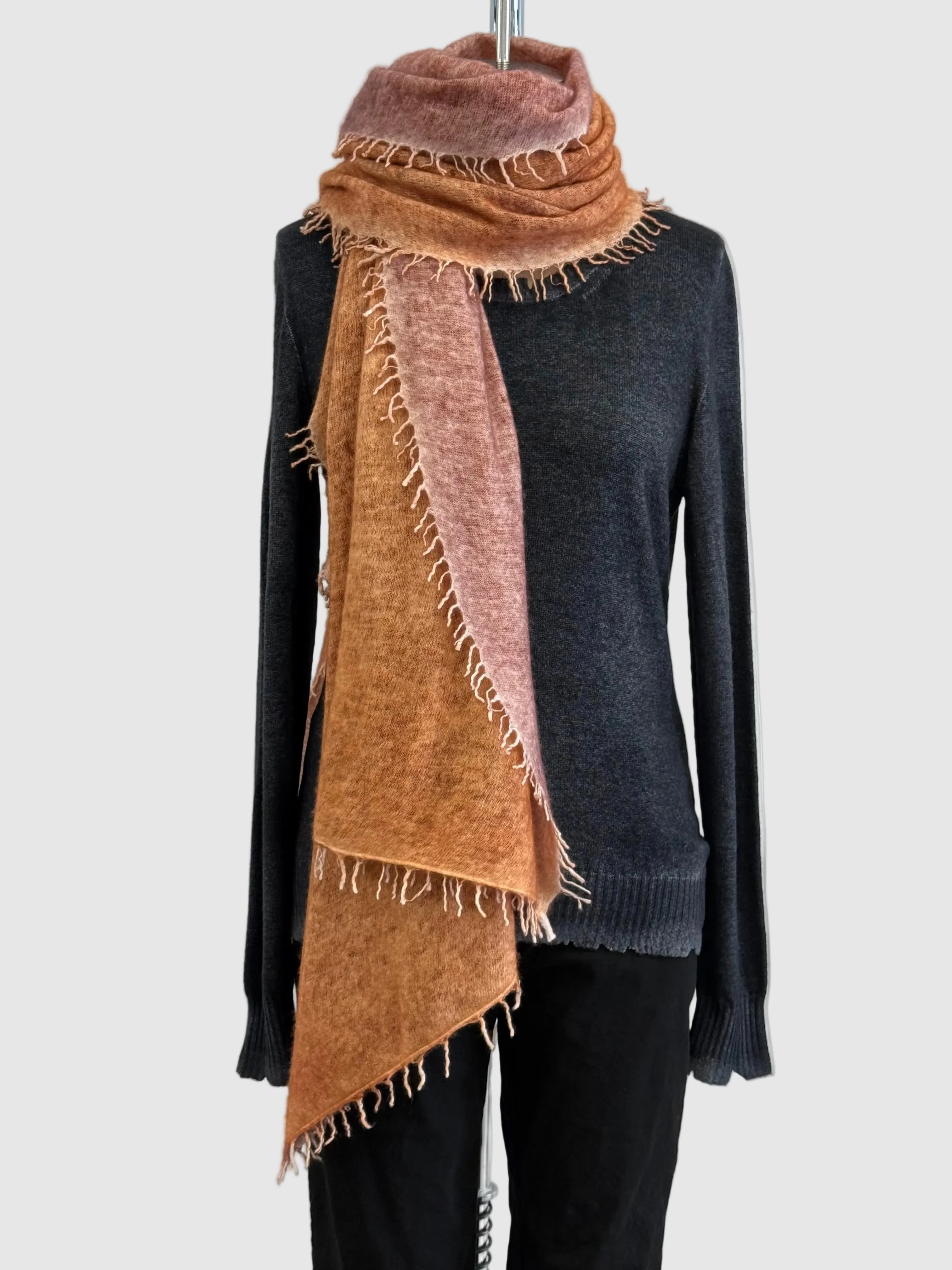 Avant Toi Bi-Color Cashmere Stola in Ambra/Agata