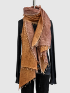 Avant Toi Bi-Color Cashmere Stola in Ambra/Agata