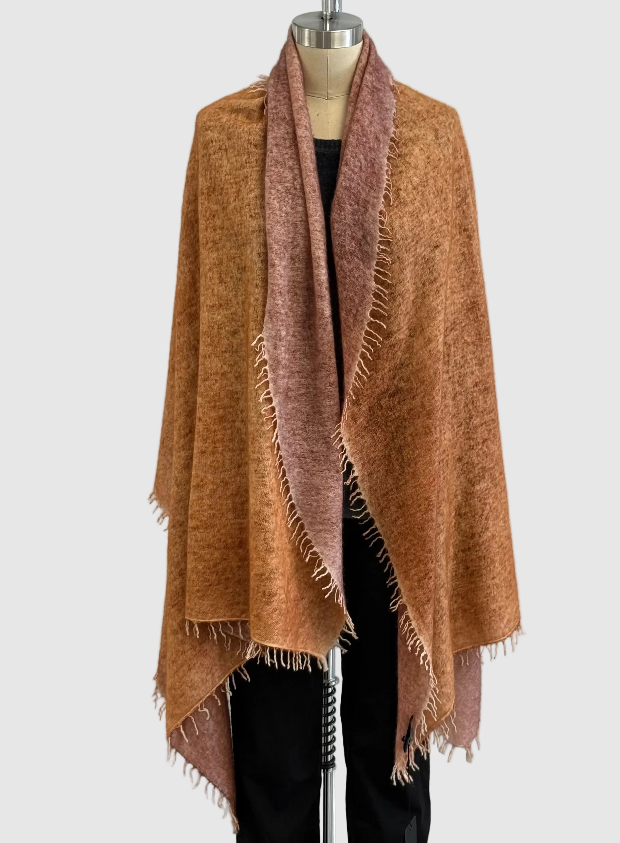 Avant Toi Bi-Color Cashmere Stola in Ambra/Agata