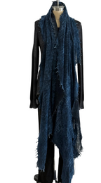 Fissore Bi-Color Cashmere Scarf in Navy/Black