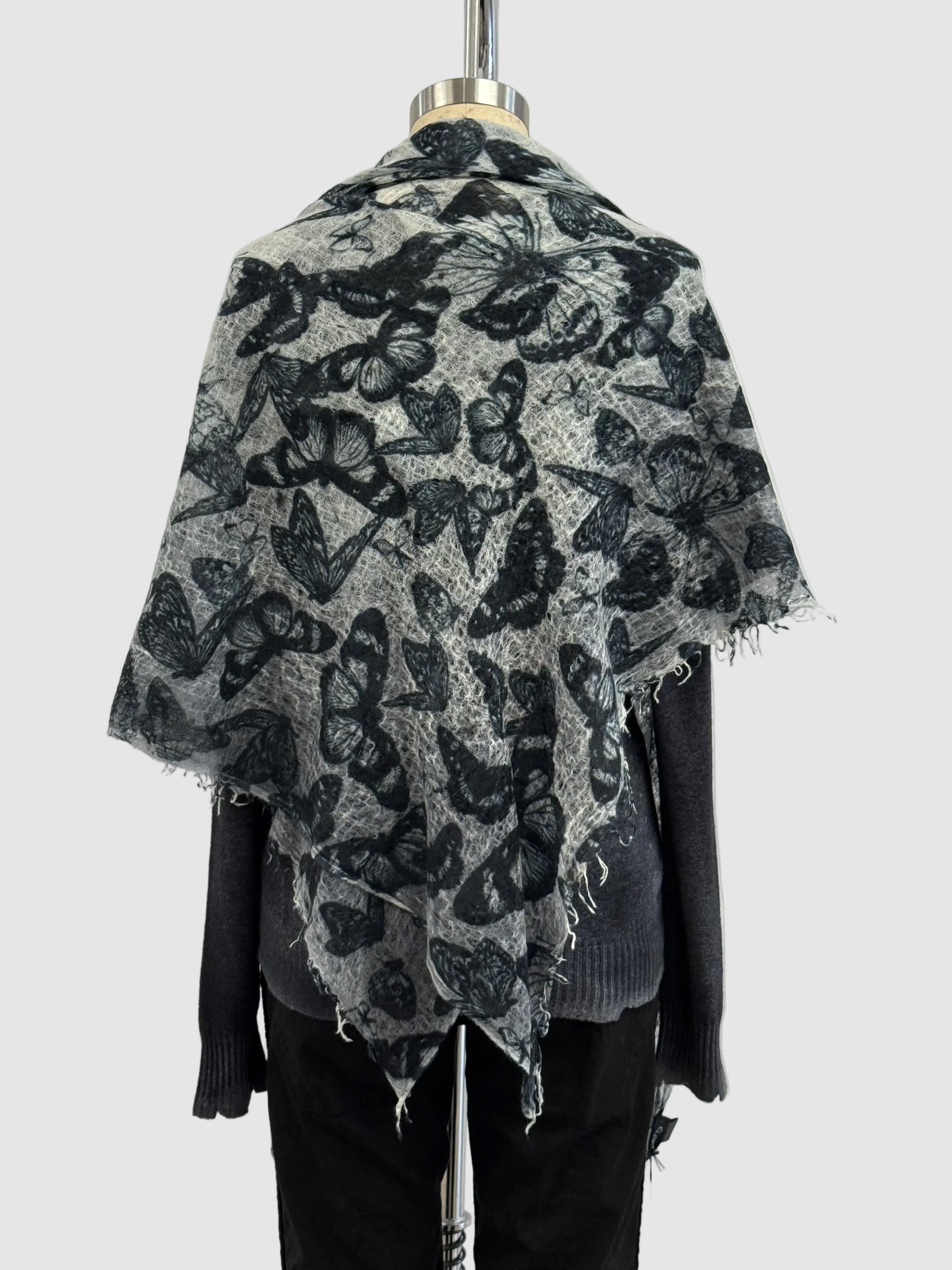 Avant Toi Hand-Painted Cashmere Stampa Farfalle In Ghiaccio