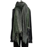 Avant Toi Bi-Color Cashmere Stola in Nero/Bosco