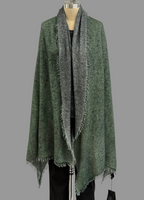Avant Toi Bi-Color Cashmere Stola in Nero/Bosco
