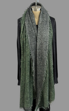 Avant Toi Bi-Color Cashmere Stola in Nero/Bosco