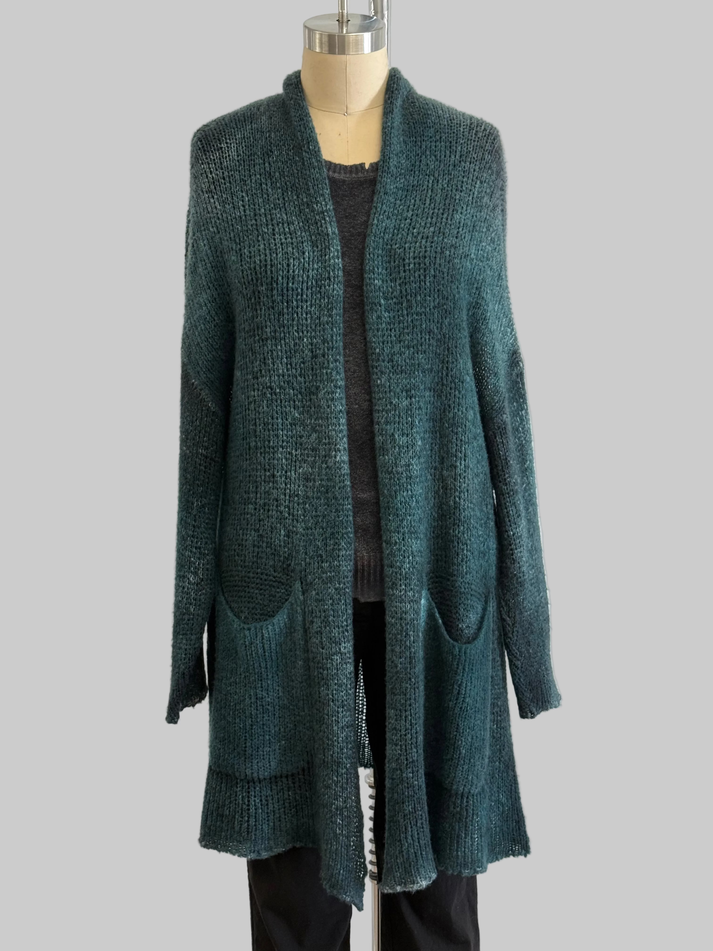 Avant Toi Cashmere Silk Cardigan in N/Forest