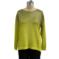 Avant Toi Linen Pullover with Lamination in Lime