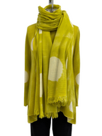 Fissore Cashmere Scarf in Chartreuse Dots