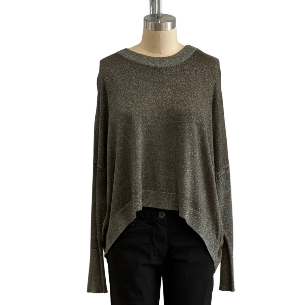 Avant Toi Maglia G/Collo Over Carre’ Hand Painted in Olive