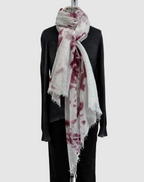 Featherweight Cashmere Shawl in Dark Purple/Light Grey