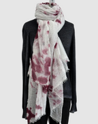 Featherweight Cashmere Shawl in Dark Purple/Light Grey