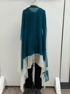 Featherweight Cashmere Shawl in Dark Teal/Sand