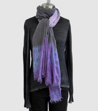 Annie Turbin Orchid Pink Grey Silk Scarf