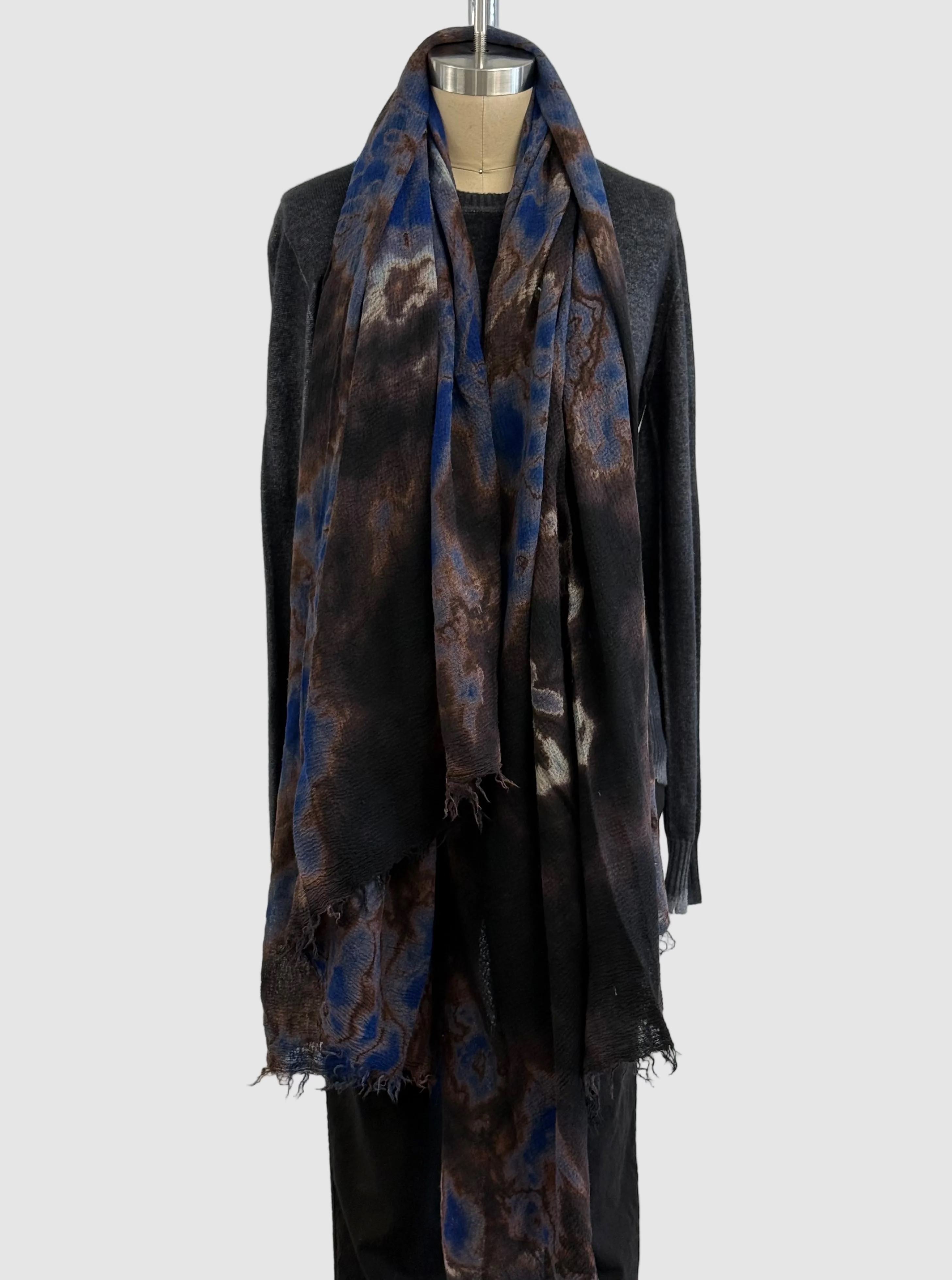Annie Turbin Electric Blue Geode Giant Silk Shawl