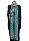 ANNIE TURBIN MODAL SCARF IN AQUA WITH GREY BELTS