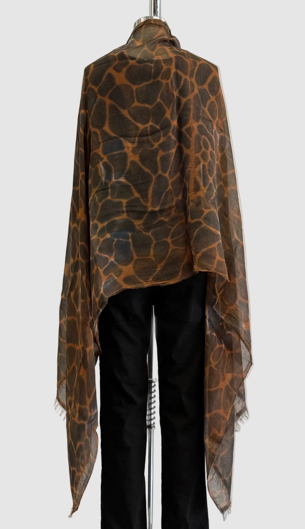 Annie Turbin Cognac Black Giraffe Modal Scarf