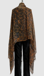 Annie Turbin Cognac Black Giraffe Modal Scarf