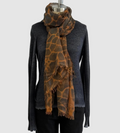Annie Turbin Cognac Black Giraffe Modal Scarf