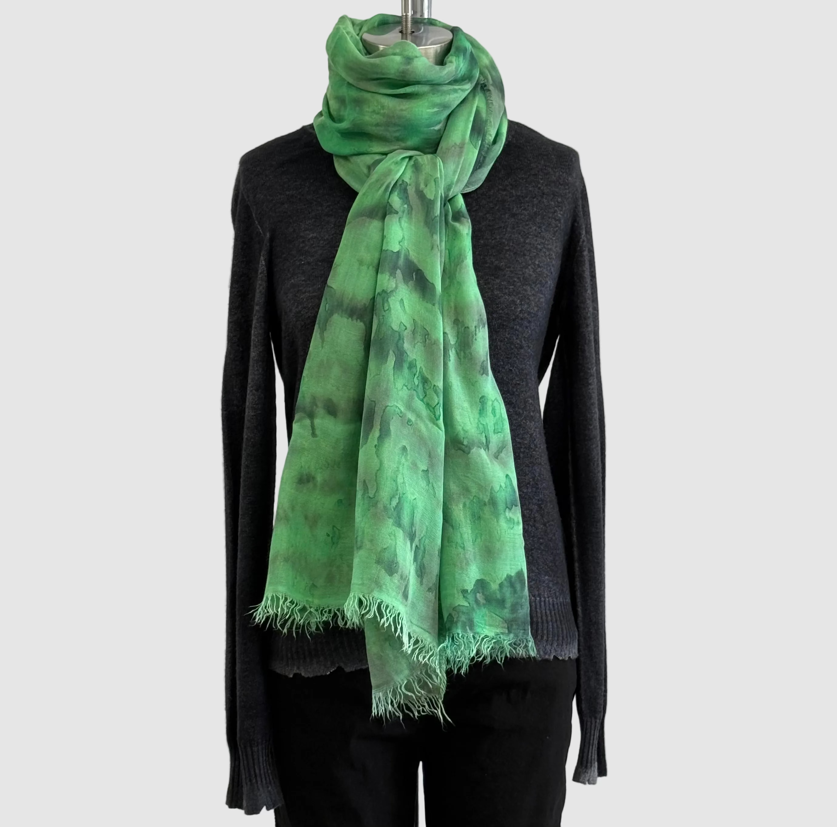 Annie Turbin Kelly Green Horizon Silk Shawl