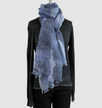 Annie Turbin Blue Clouds Linen Scarf