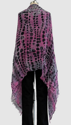 Annie Turbin Pink Botanical Black Dot Linen Scarf