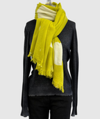 Fissore Cashmere Scarf in Chartreuse Dots