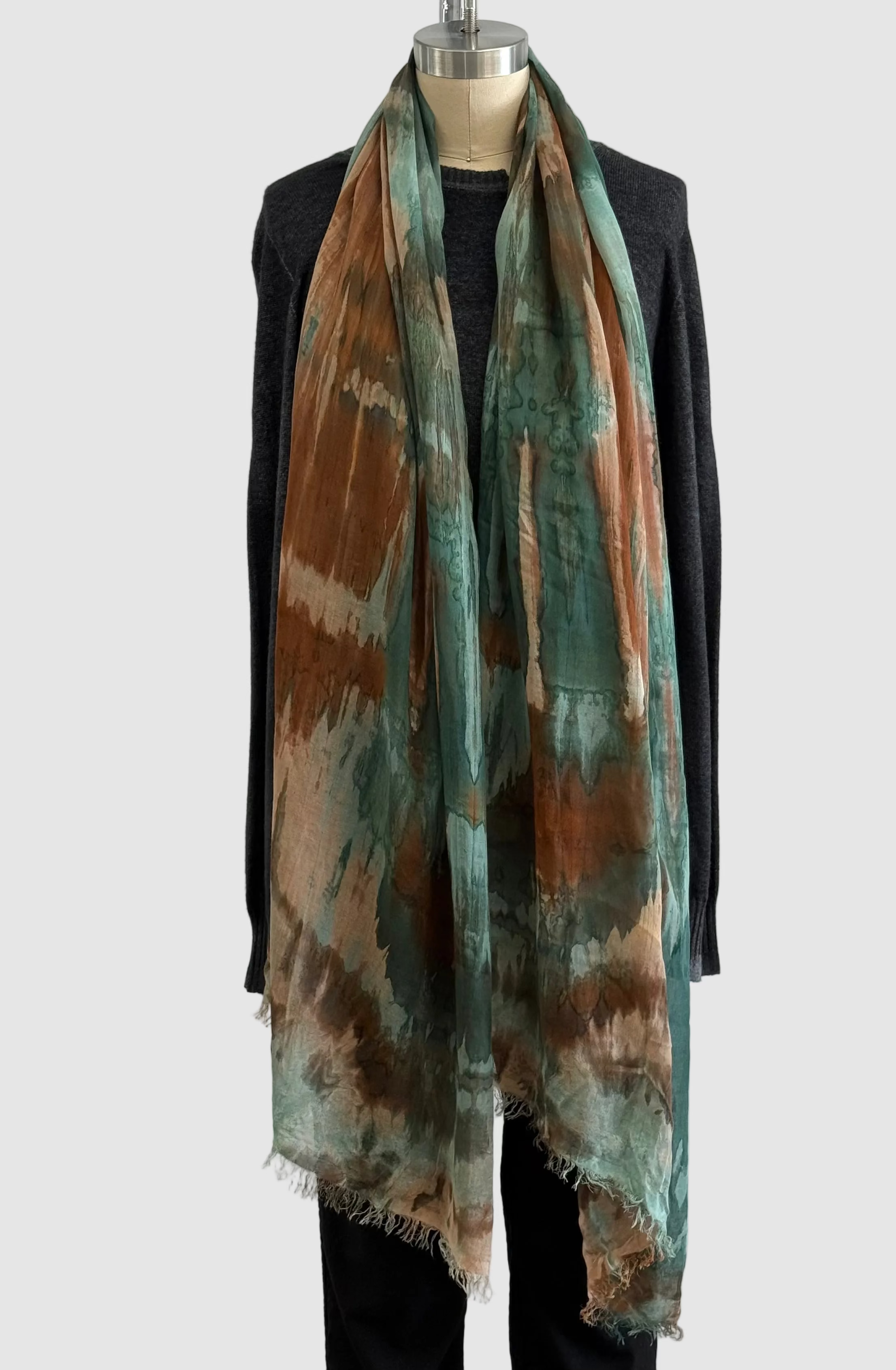 Annie Turbin Green Brown Canyon  Modal Scarf