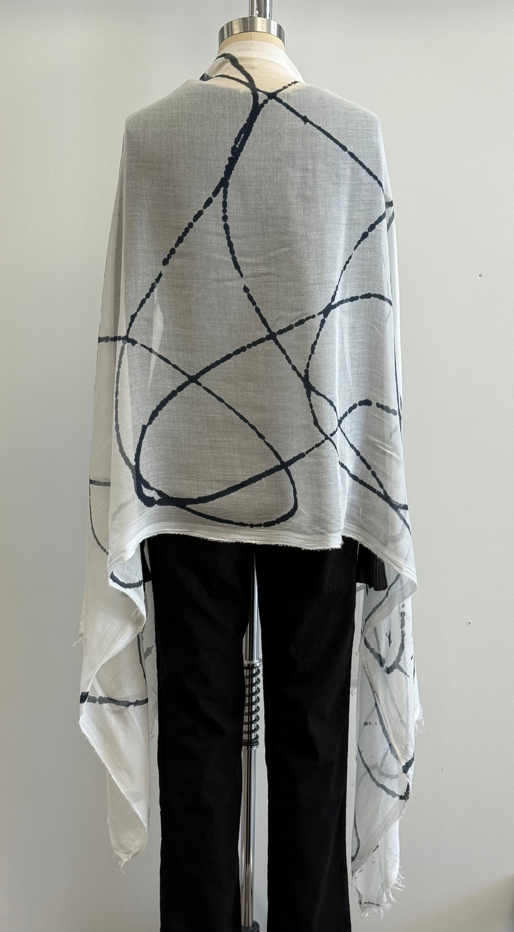 Annie Turbin Black Swirl Modal Scarf