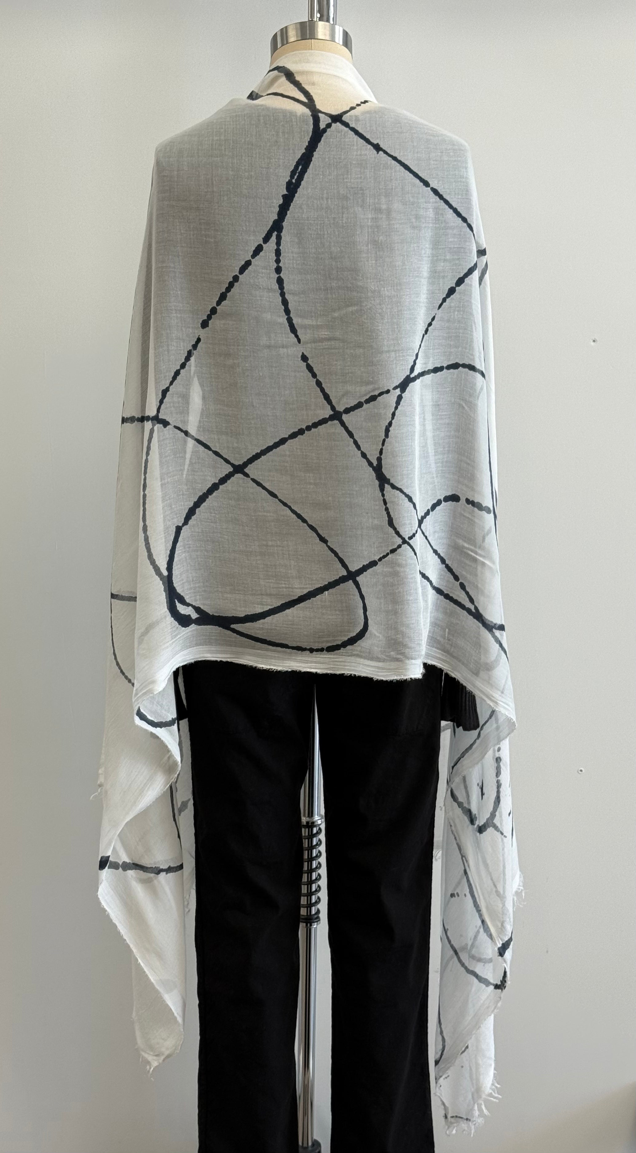 Annie Turbin Black Swirl Modal Scarf