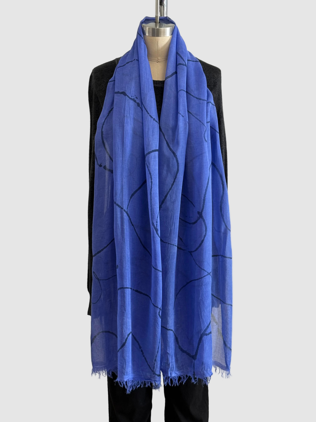 Annie Turbin Violet Black Swirl Modal Scarf