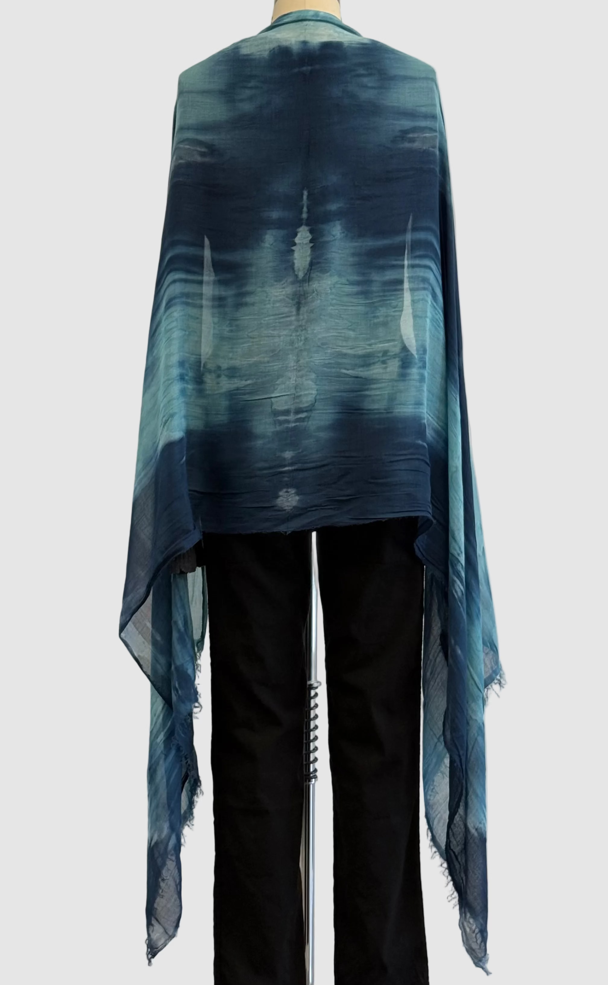 Annie Turbin Navy Aqua Horizon Modal Scarf