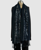 Annie Turbin Slate Aspen Batik Knit Viscose Scarf