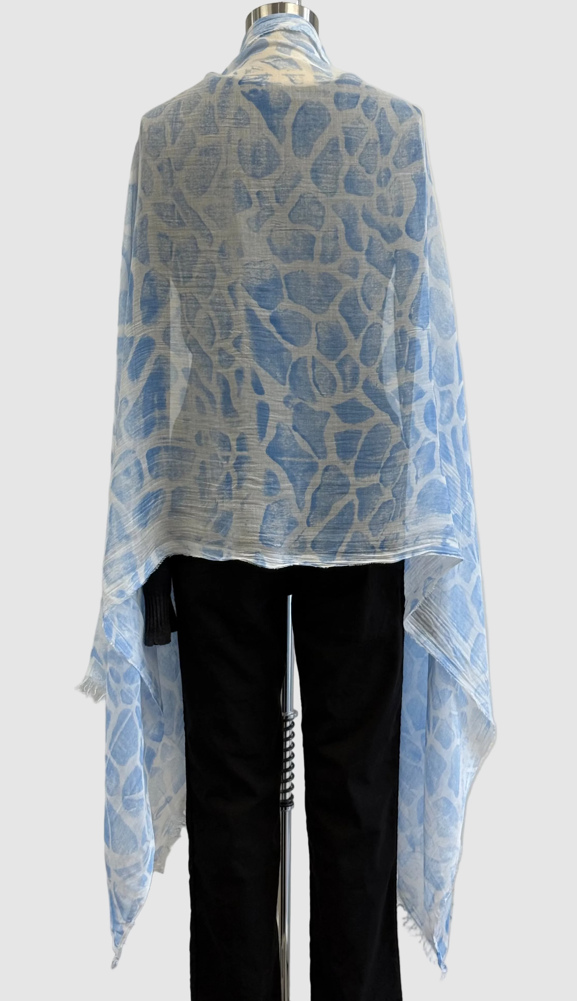 Annie Turbin Light Blue Giraffe Modal Scarf