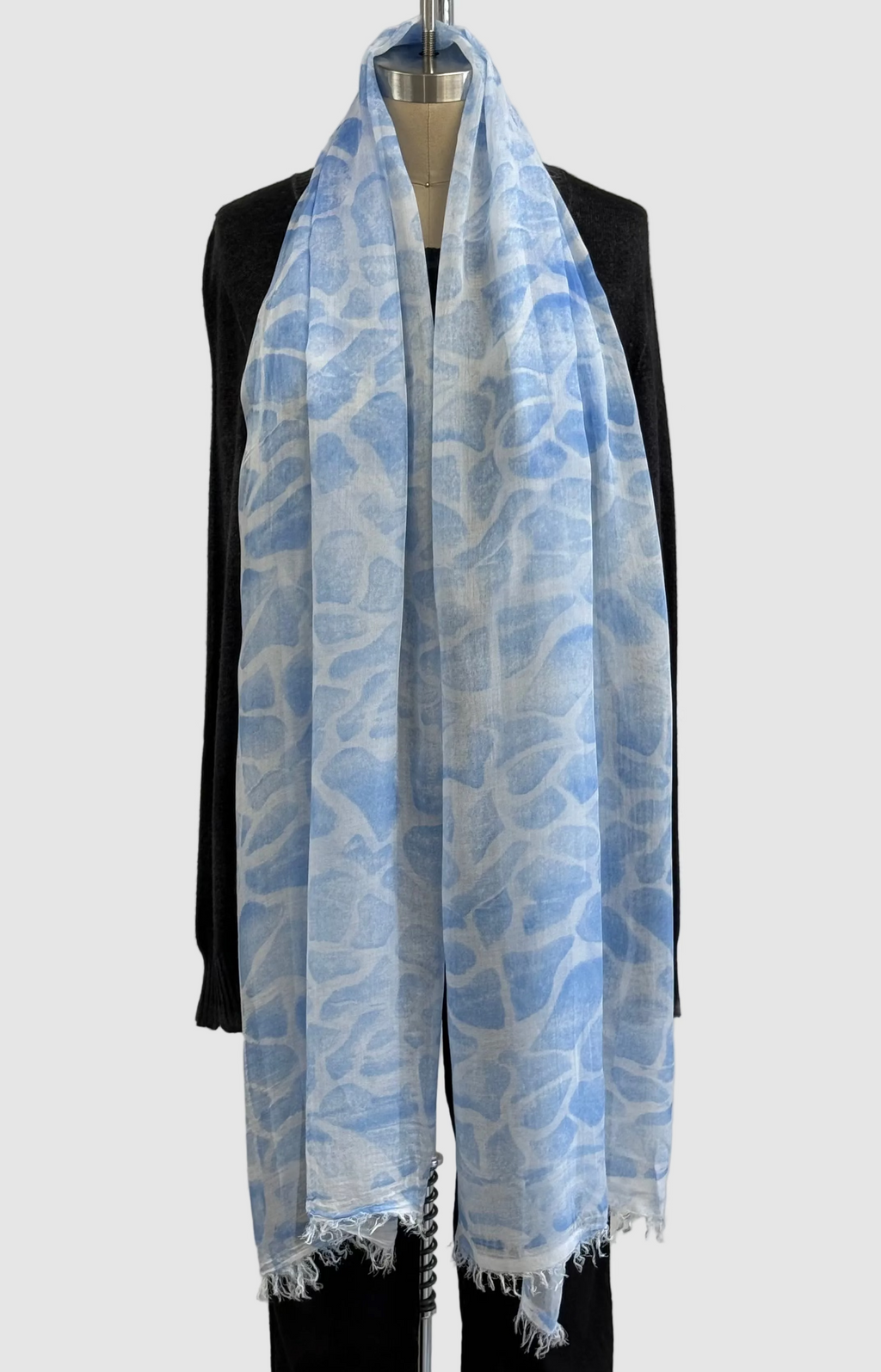 Annie Turbin Light Blue Giraffe Modal Scarf