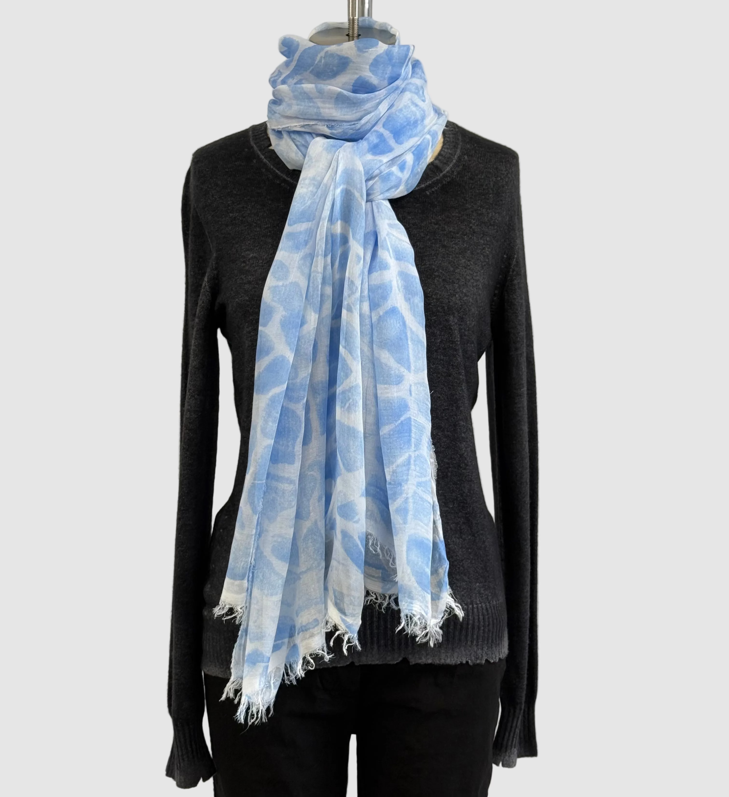 Annie Turbin Light Blue Giraffe Modal Scarf