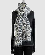 Annie Turbin Reverse Black Stain Glass Modal Scarf