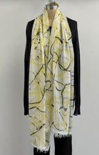 Annie Turbin Black & Yellow Swirl Modal Scarf