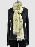 Annie Turbin Black & Yellow Swirl Modal Scarf