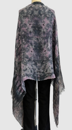 Annie Turbin Pink & Chocolate Botanical Linen Scarf