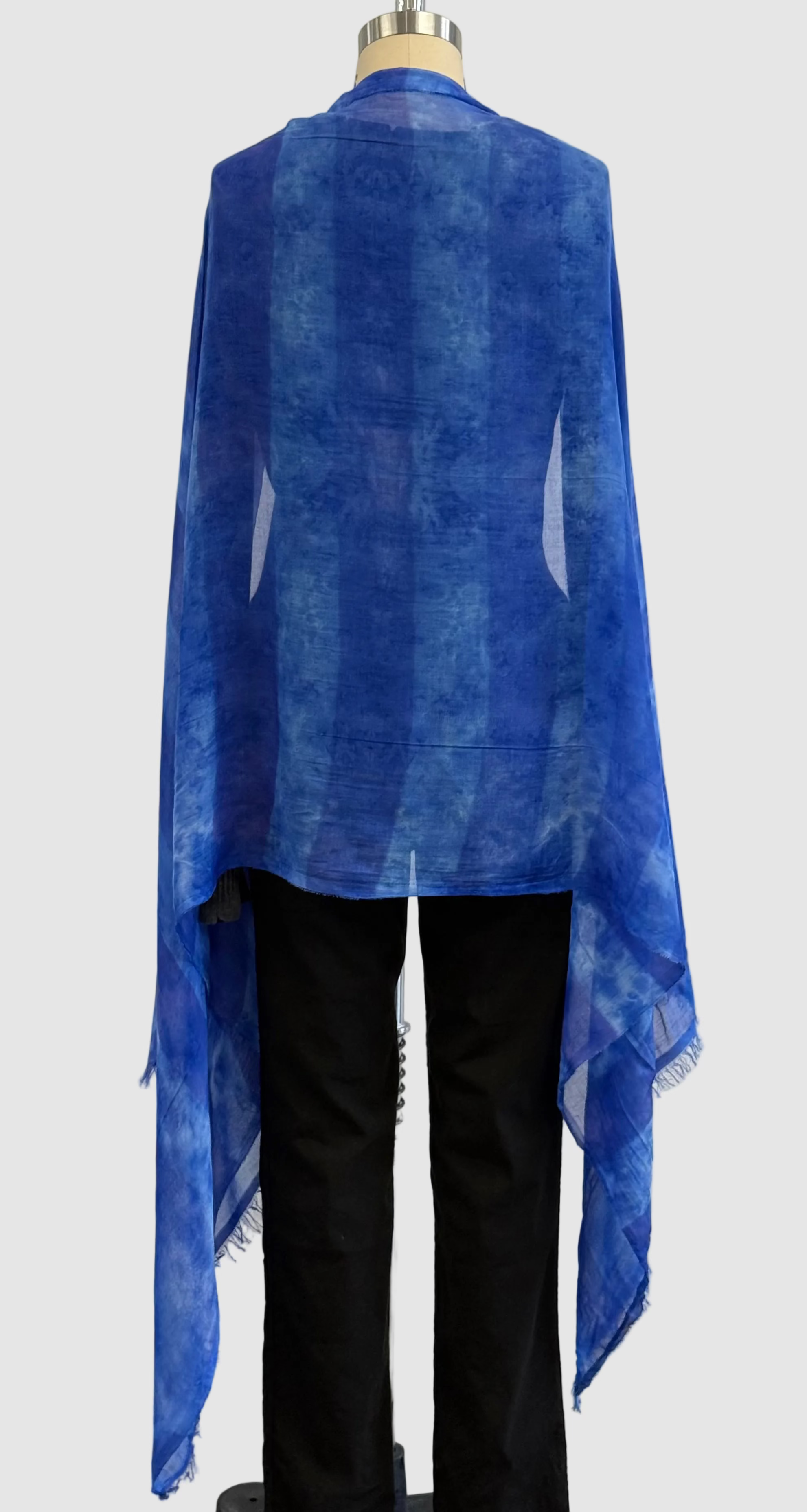 Annie Turbin Electric Blue Tonal Rugby Modal Scarf