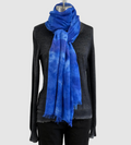 Annie Turbin Electric Blue Tonal Rugby Modal Scarf