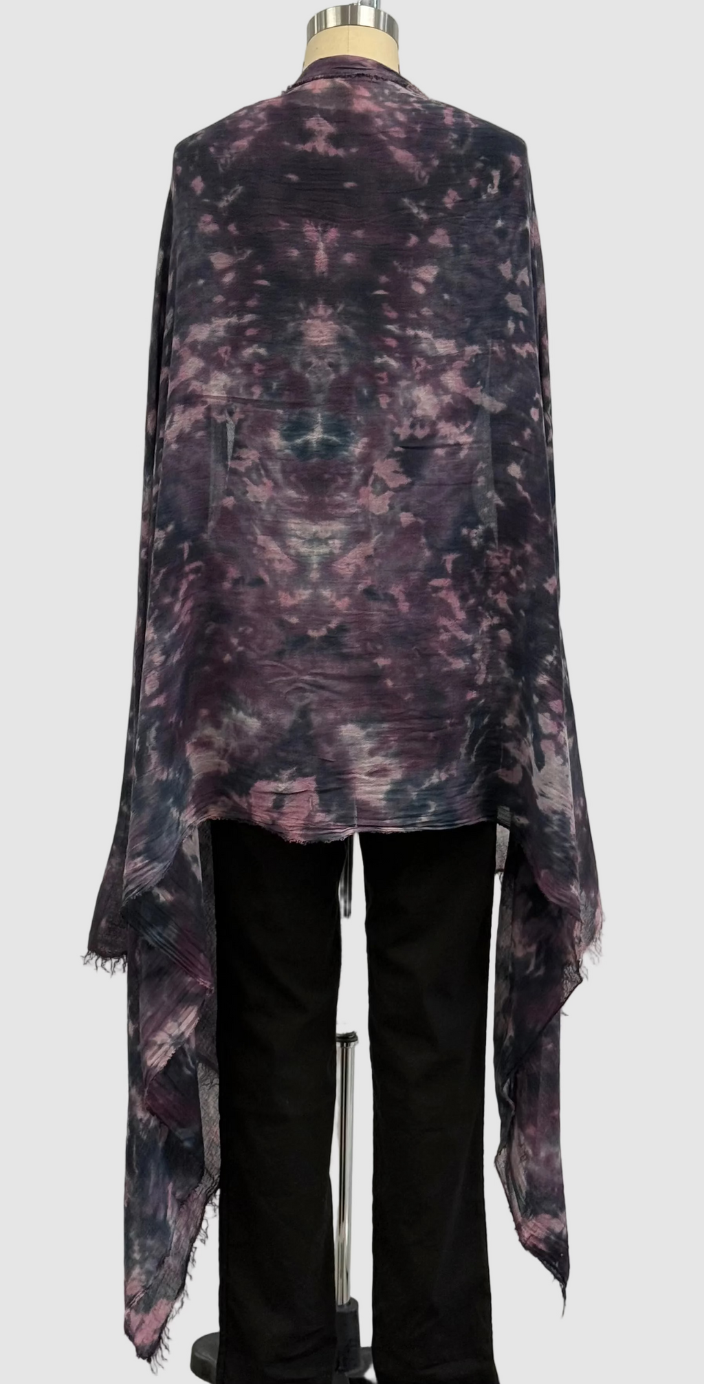 Annie Turbin Eggplant Botanical Silk Scarf