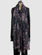 Annie Turbin Eggplant Botanical Silk Scarf